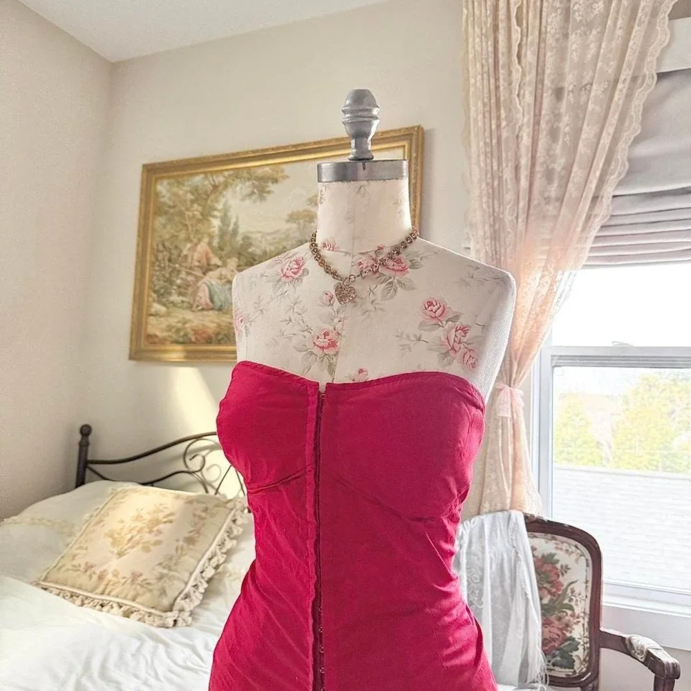 red corset top  Y2K red corset top Guess size xl - Picture 3 of 7